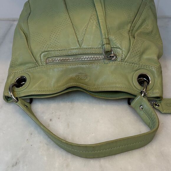 Coach Bag Purse Handbag Leather Parker Perforated Signature OpArt Hobo Crossbody - Picture 12 of 16